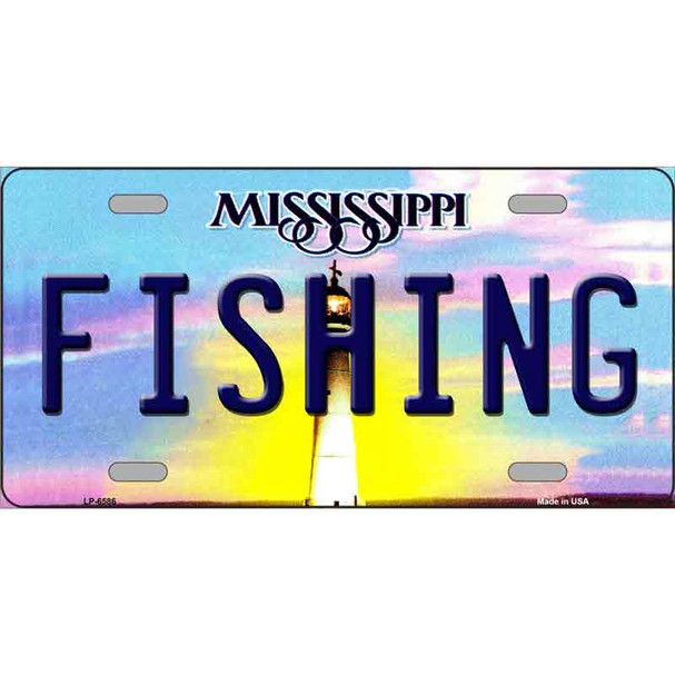 Fishing Mississippi Novelty Metal License Plate