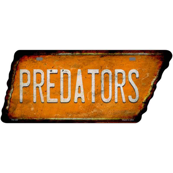 Predators Novelty Rusty Effect Metal Tennessee License Plate Tag TN-129
