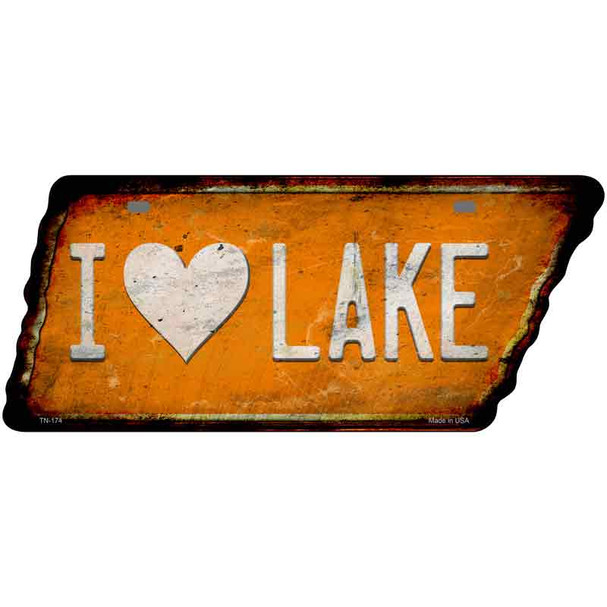 I Love Lake Novelty Rusty Effect Metal Tennessee License Plate Tag TN-174