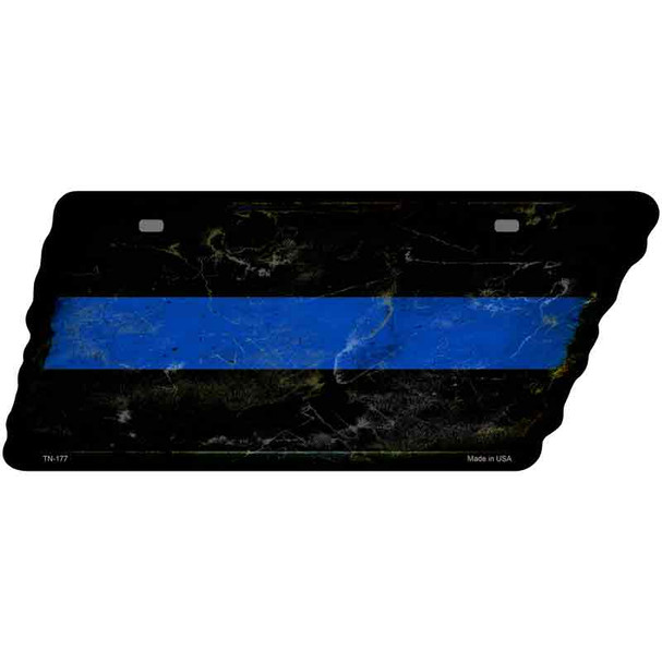 Thin Blue Line Novelty Rusty Effect Metal Tennessee License Plate Tag TN-177