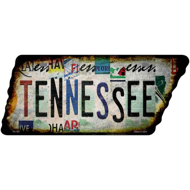 Tennessee Strip Art Novelty Rusty Effect Metal Tennessee License Plate Tag TN-193