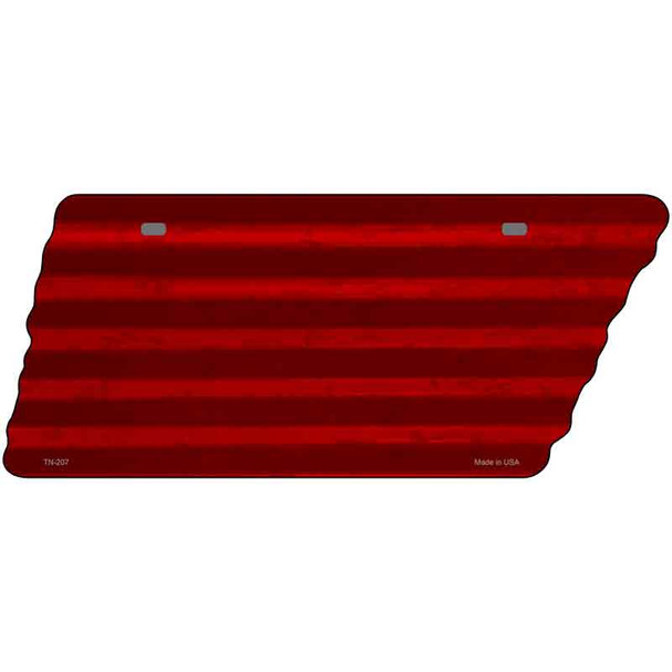 Red Solid Novelty Corrugated Effect Metal Tennessee License Plate Tag TN-207