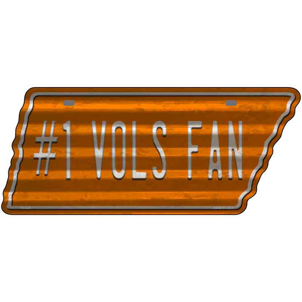 Number 1 Vols Fan Novelty Corrugated Effect Metal Tennessee License Plate Tag TN-224