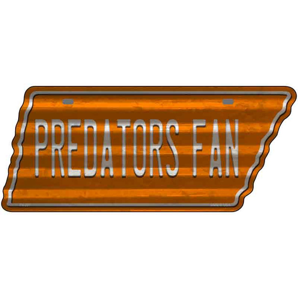 Predators Fan Novelty Corrugated Effect Metal Tennessee License Plate Tag TN-231