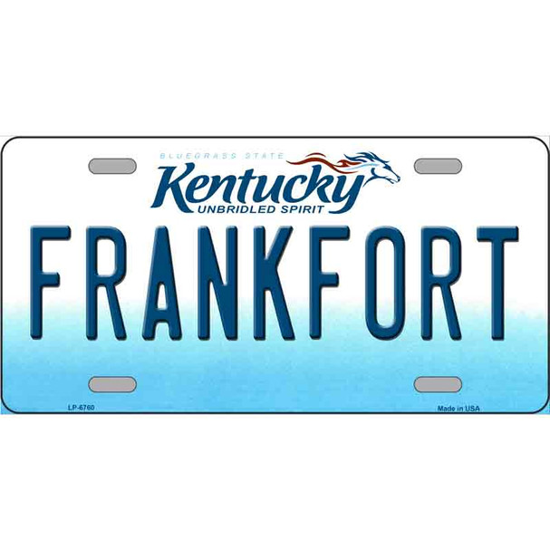 Frankfort Kentucky Novelty Metal License Plate