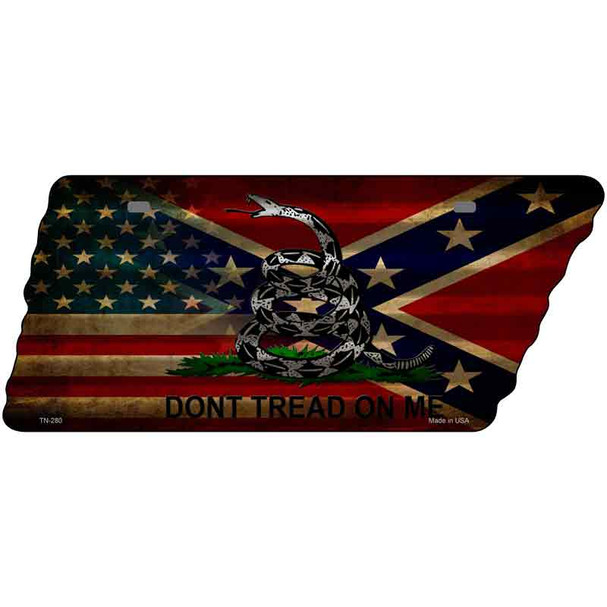 American Confederate Dont Tread Novelty Corrugated Effect Metal Tennessee License Plate Tag TN-280