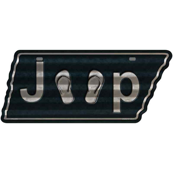 J**p Flip Flops Novelty Corrugated Effect Metal Tennessee License Plate Tag TN-295