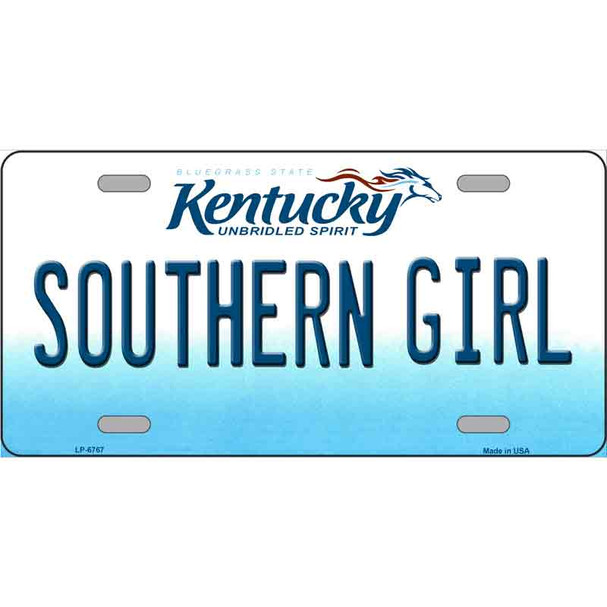Southern Girl Kentucky Novelty Metal License Plate
