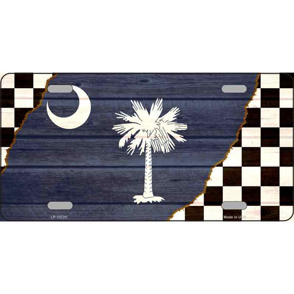 South Carolina Racing Flag Novelty Metal License Plate Tag