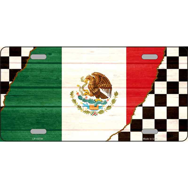 Mexico Racing Flag Novelty Metal License Plate Tag