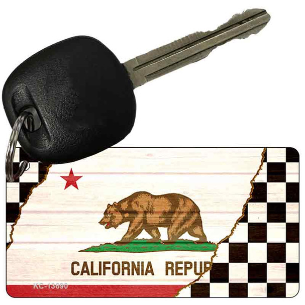 California Racing Flag Novelty Metal Key Chain KC-13690