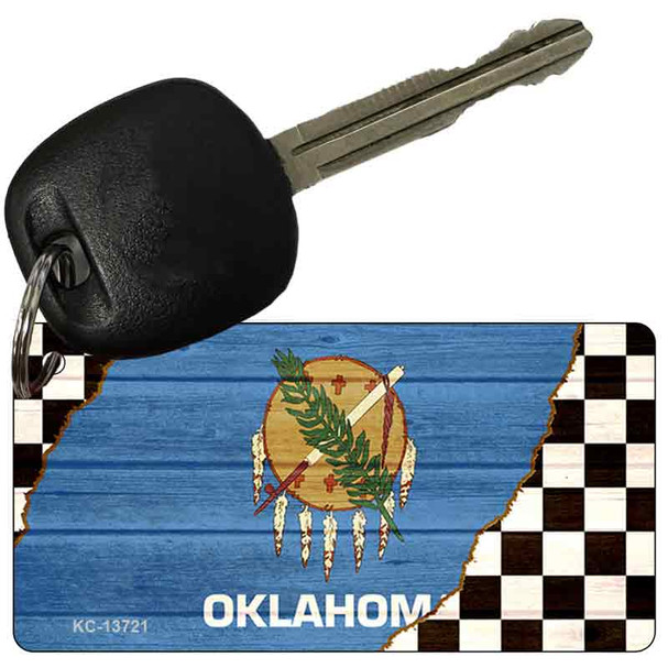 Oklahoma Racing Flag Novelty Metal Key Chain KC-13721