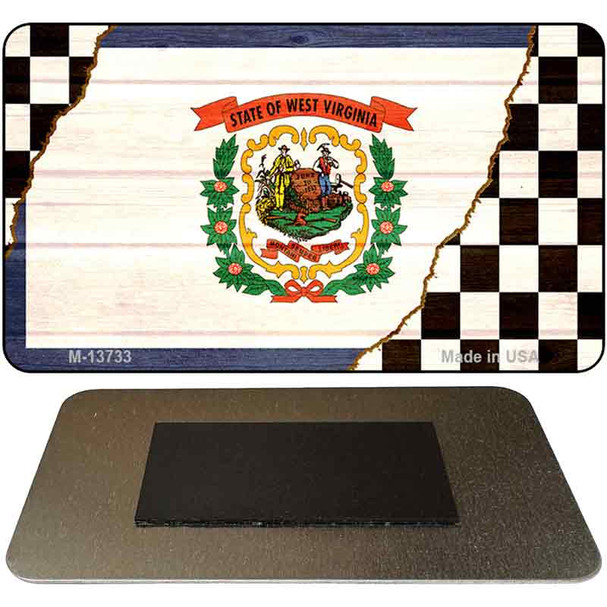 West Virginia Racing Flag Novelty Metal Magnet M-13733