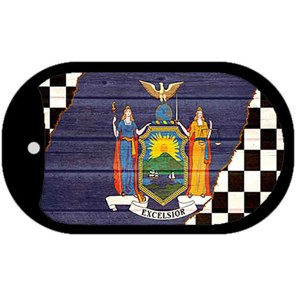 New York Racing Flag Novelty Metal Dog Tag Necklace DT-13717
