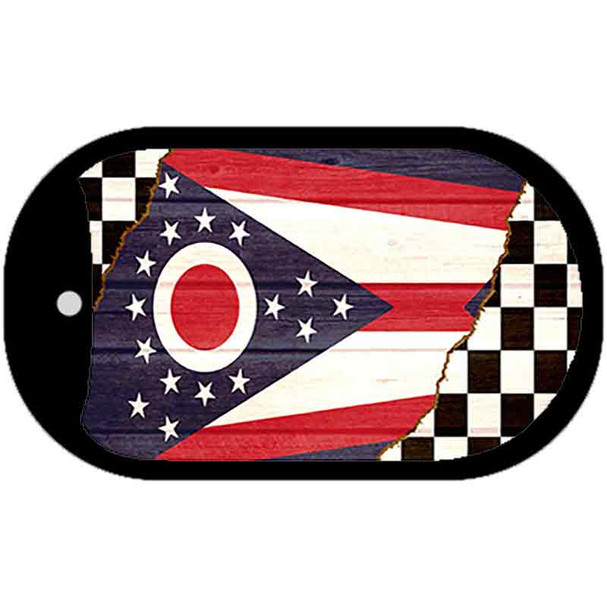 Ohio Racing Flag Novelty Metal Dog Tag Necklace DT-13720