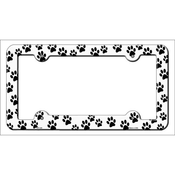 Dog Paws Novelty Metal License Plate Frame LPF-029