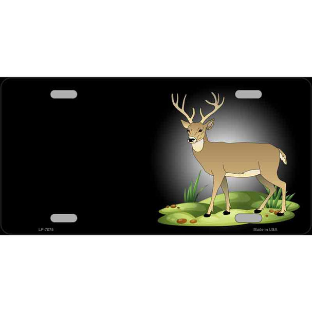 Deer Offset Metal Novelty License Plate