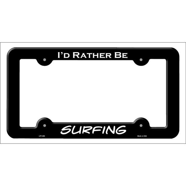 Surfing Novelty Metal License Plate Frame LPF-098