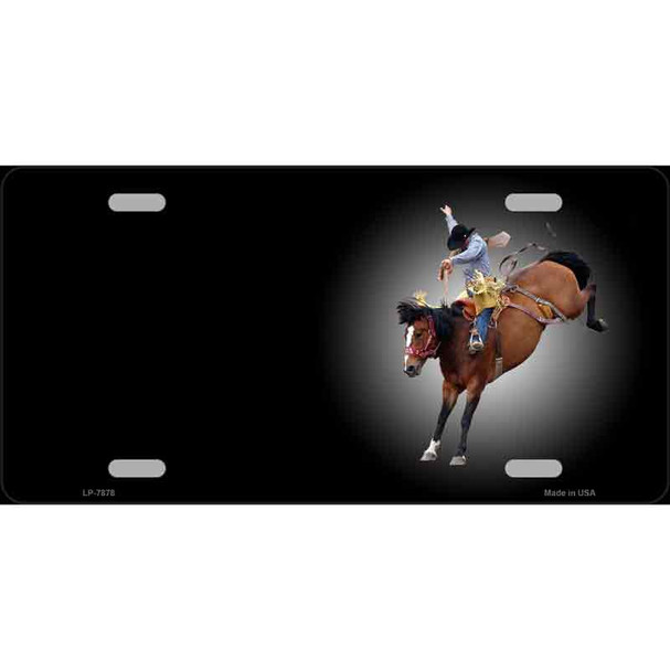 Buckin Bronco Offset Metal Novelty License Plate