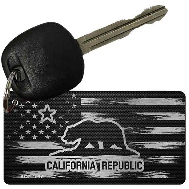 California Carbon Fiber Effect Novelty Metal Key Chain KCC-1097