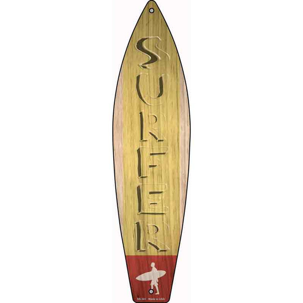 Surfer Novelty Metal Surfboard Sign