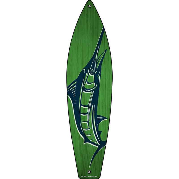 Marlin Novelty Metal Surfboard Sign