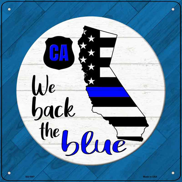 California Back The Blue Novelty Metal Square Sign