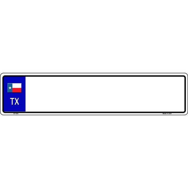 Texas Blank Novelty Metal European License Plate