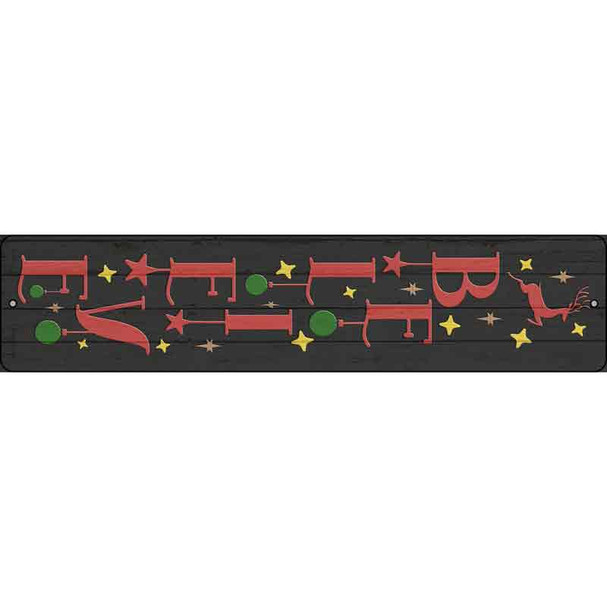 Believe Reindeer Black Novelty Metal Street Sign