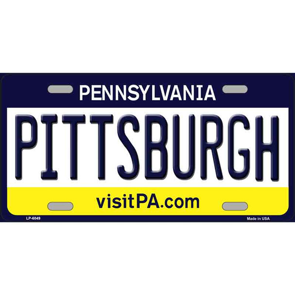 Pittsburgh Pennsylvania State Background Novelty Metal License Plate