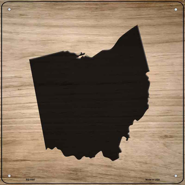 Ohio Shape Letter Tile Novelty Metal Square Sign
