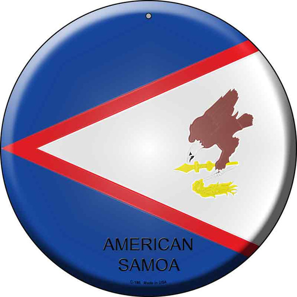 American Samoa  Novelty Metal Circular Sign C-186
