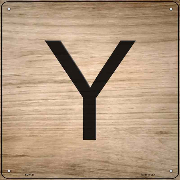 Y Letter Tile Novelty Metal Square Sign