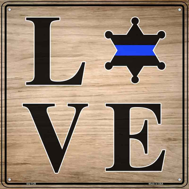 Love Sheriff Badge Novelty Metal Square Sign