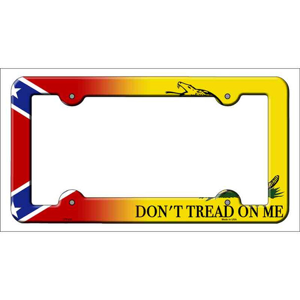 Confederate Flag|Dont Tread Novelty Metal License Plate Frame LPF-431