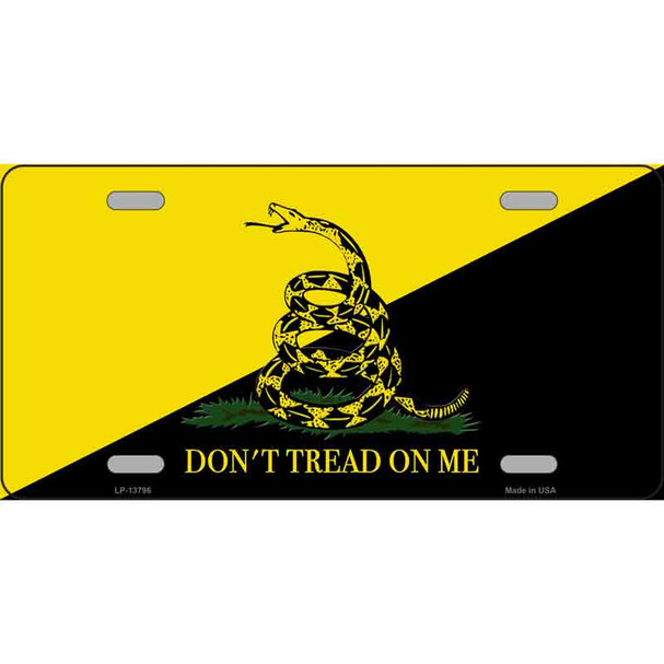 Dont Tread On Me Yellow|Black Novelty Metal License Plate