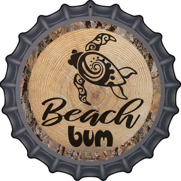 Beach Bum Sea turtle Novelty Metal Bottle Cap Sign