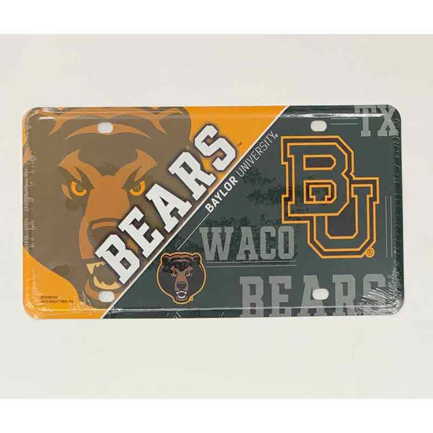 Baylor Bears Deluxe Novelty Metal License Plate Tag LP-5544
