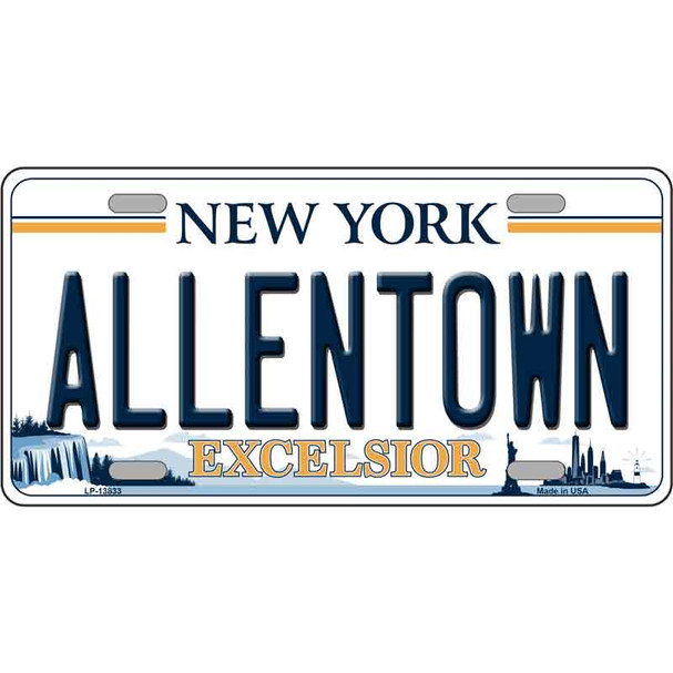 Allentown Excelsior New York Novelty Metal License Plate Tag