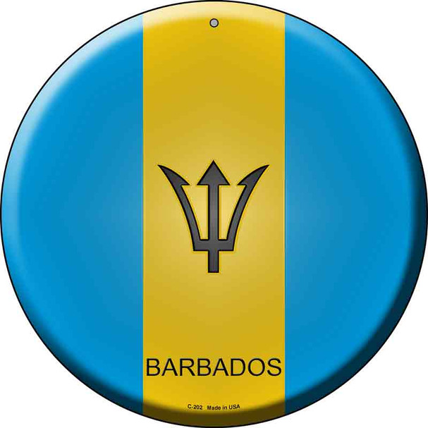 Barbados  Novelty Metal Circular Sign C-202
