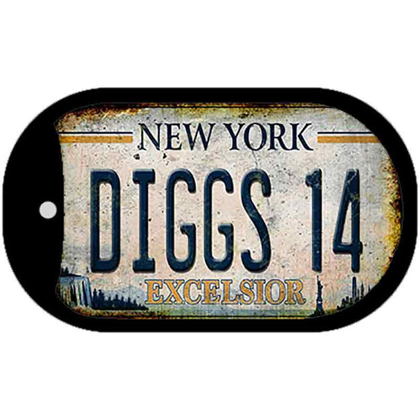 Diggs 14 Excelsior New York Rusty Novelty Metal Dog Tag Necklace