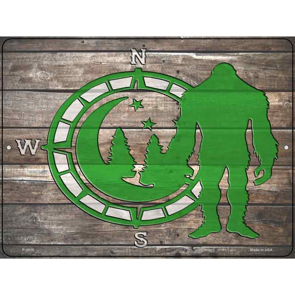 Bigfoot Compass Novelty Metal Parking Sign