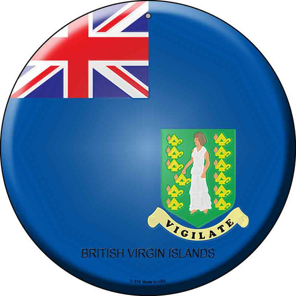 British Virgin Islands  Novelty Metal Circular Sign C-215