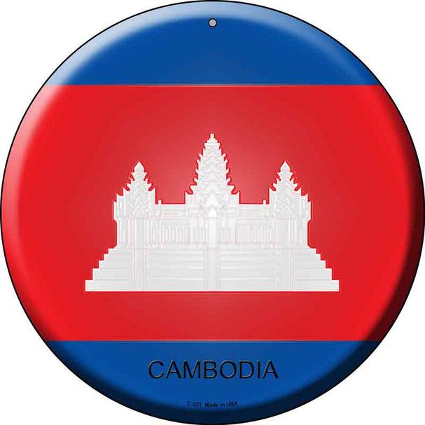 Cambodia  Novelty Metal Circular Sign C-221