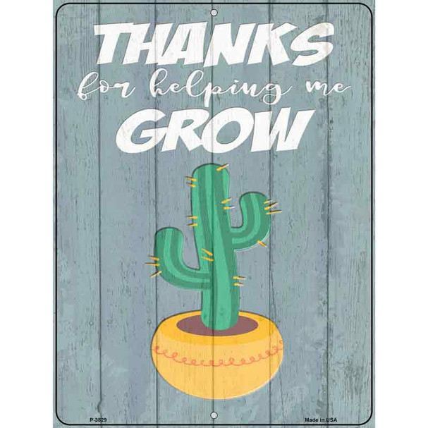 Helping Grow Orange Grey Cactus Novelty Metal Parking Sign