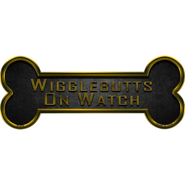 Wigglebutts On Watch Novelty Metal Bone Magnet