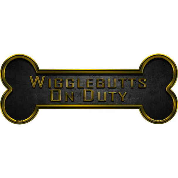 Wigglebutts On Duty Novelty Metal Bone Magnet