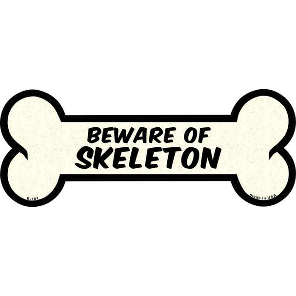Beware of Skeleton Novelty Metal Bone Magnet