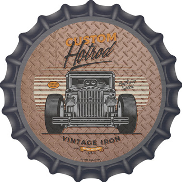 Built For Speed Hotrod Novelty Metal Bottle Cap Sign