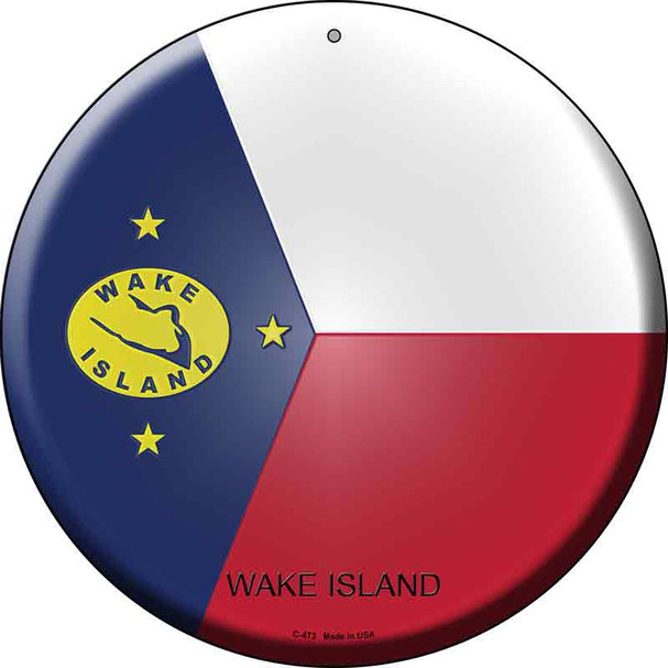 Wake Island Novelty Metal Circular Sign C-473